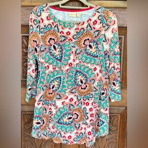 Chico’s 3/4 Length Sleeve Paisley Print Colorful Blouse In Chico’s Size 1, NWOT.